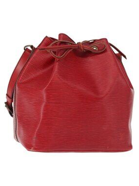 Authentic LOUIS VUITTON Epi Petit Noe Shoulder Bag Red M44107 LV